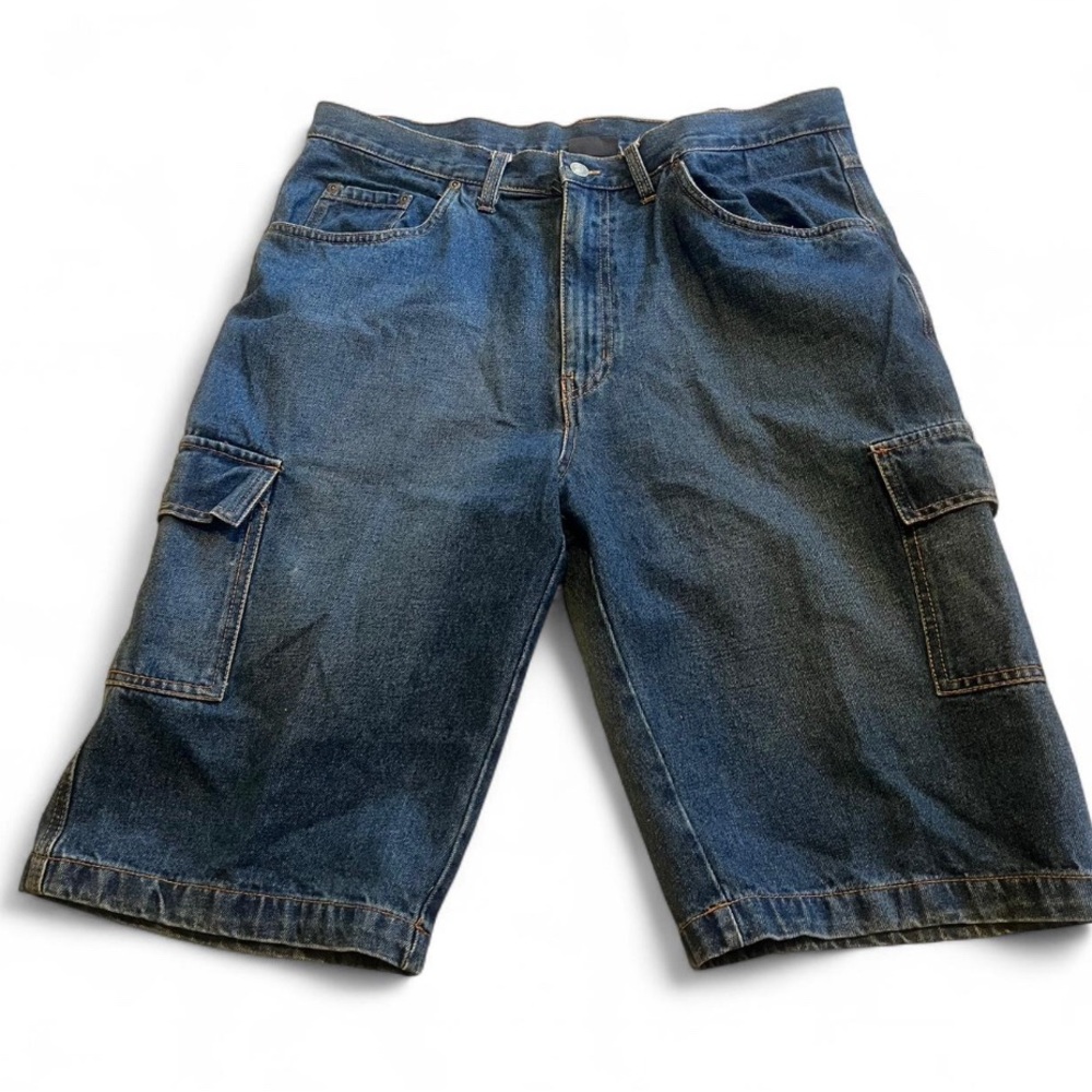 Bugle Boy Dark Blue Denim Cargo Jorts Shorts Skater
